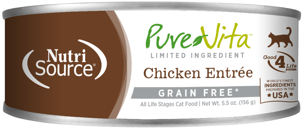 Pure Vita Chicken & Chicken Liver Grain-Free Canned Cat Food 5.5oz