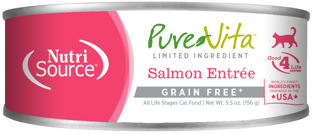 Pure Vita Salmon Grain-Free Canned Cat Food 5.5oz