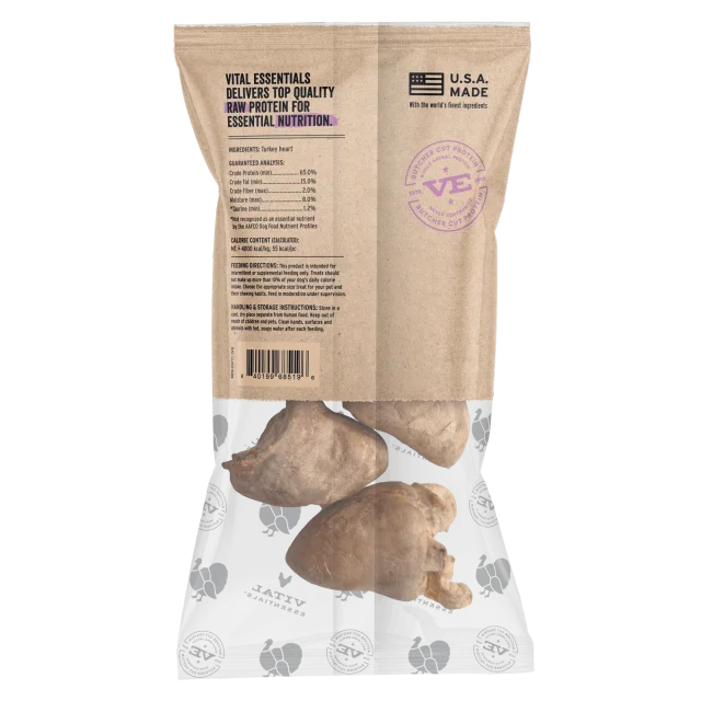 Vital Essentials Raw Bar Freeze Dried Turkey Hearts