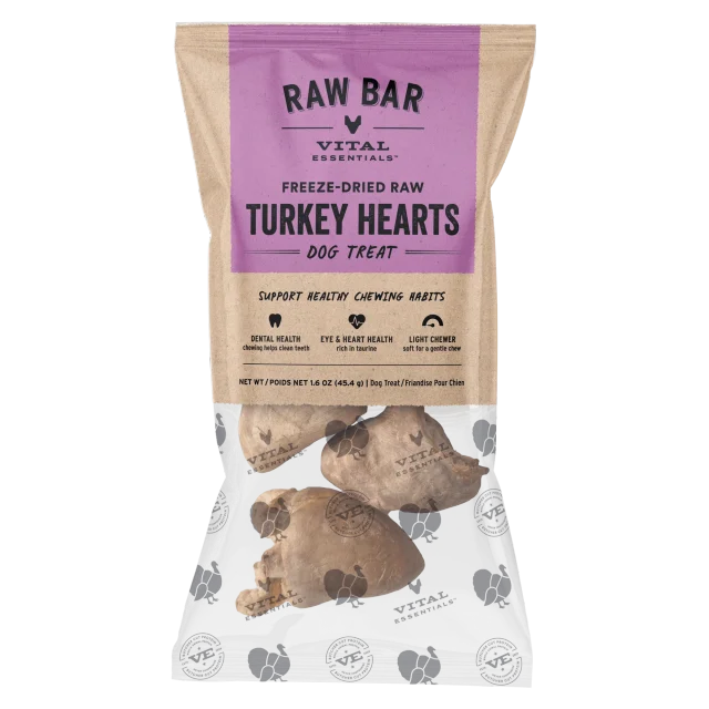 Vital Essentials Raw Bar Freeze Dried Turkey Hearts