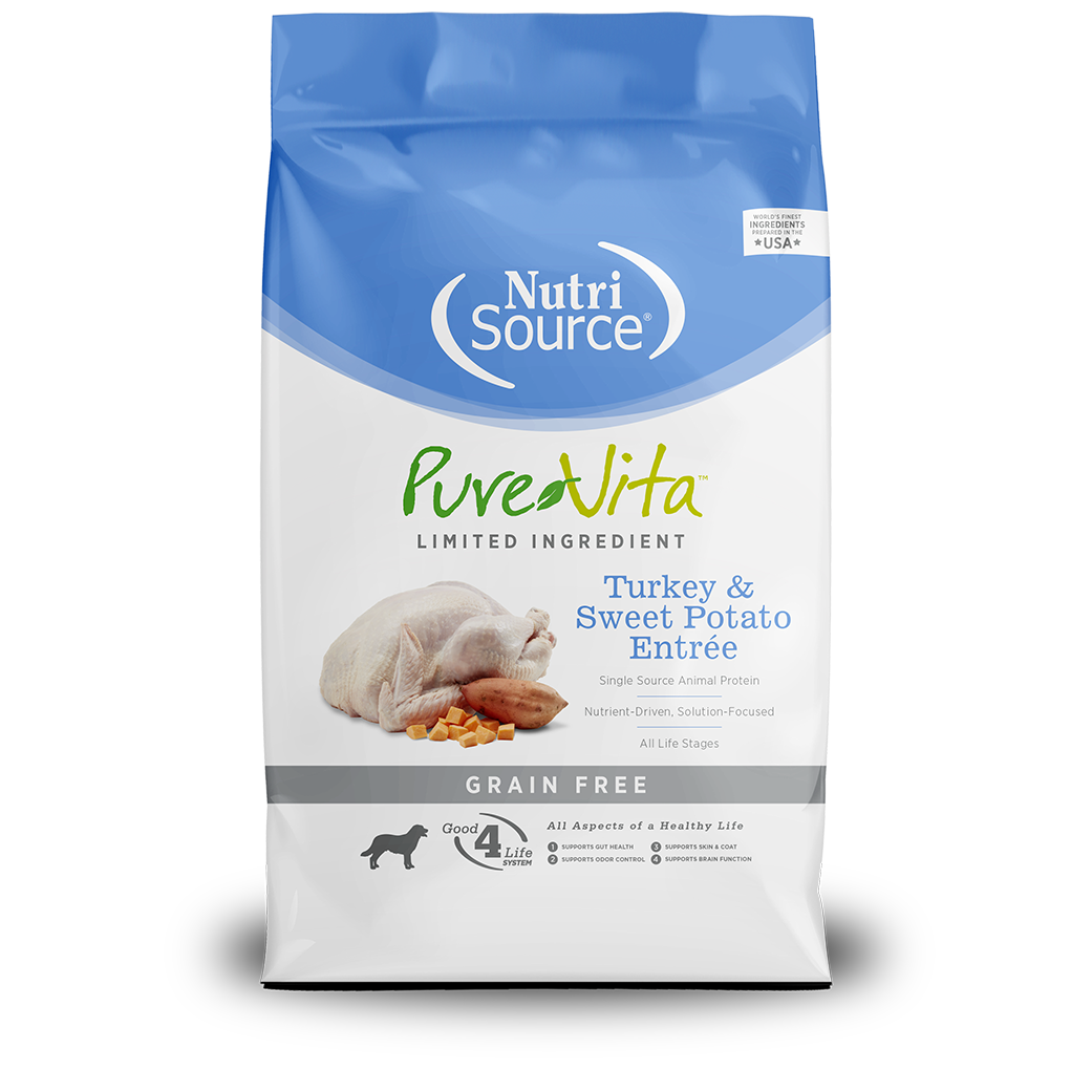 Pure Vita Turkey & Sweet Potato Grain-Free Dry Dog Food 25lb