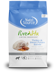 Pure Vita Turkey & Sweet Potato Grain-Free Dry Dog Food 25lb