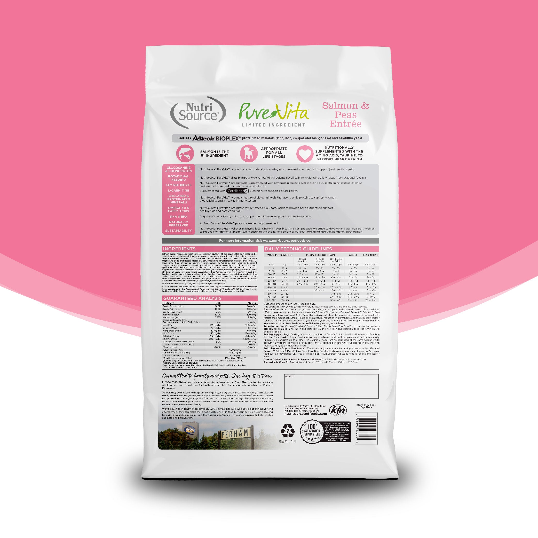 Pure Vita Salmon & Peas Grain-Free Dry Dog Food 25lb