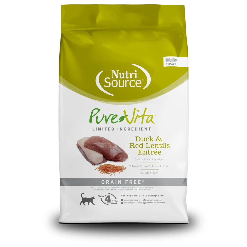 Pure Vita Duck & Red Lentils Grain-Free Dry Cat Food 12lb