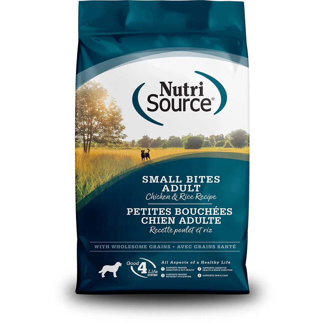 NutriSource Adult Chicken & Rice Small Bites Dry Dog Food 4lb