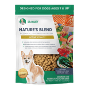 Dr. Marty Nature's Blend Active Vitality senior dog food bag, front