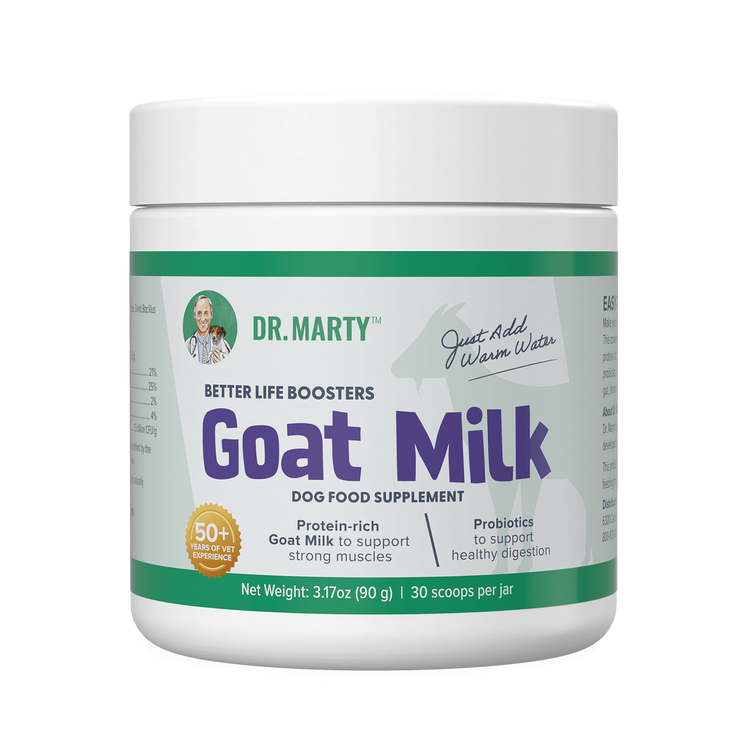 Dr. Marty Better Life Boosters Goat Milk powdered food topper for dogs