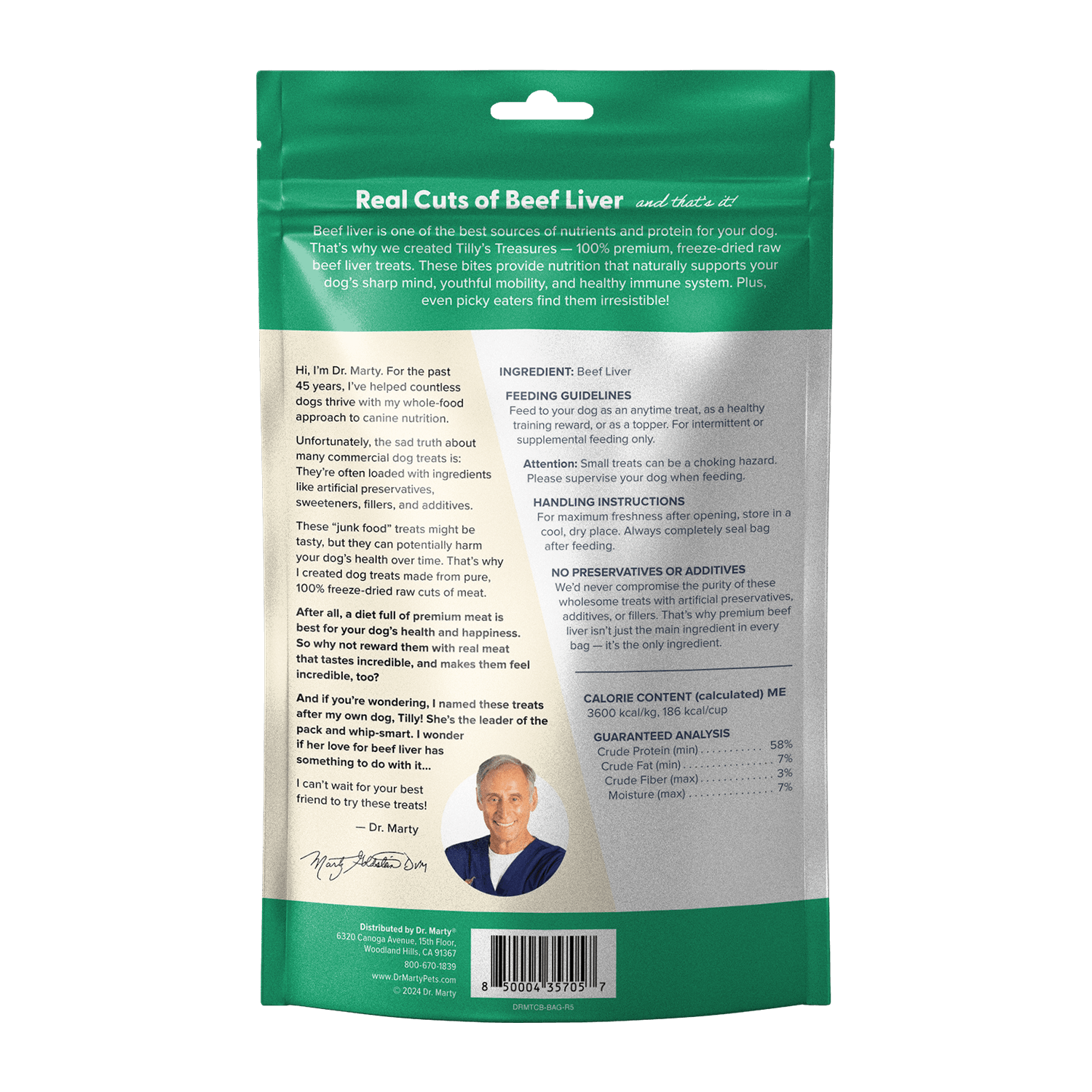 Dr. Marty Tilly's Treasures freeze-dried beef liver dog treats