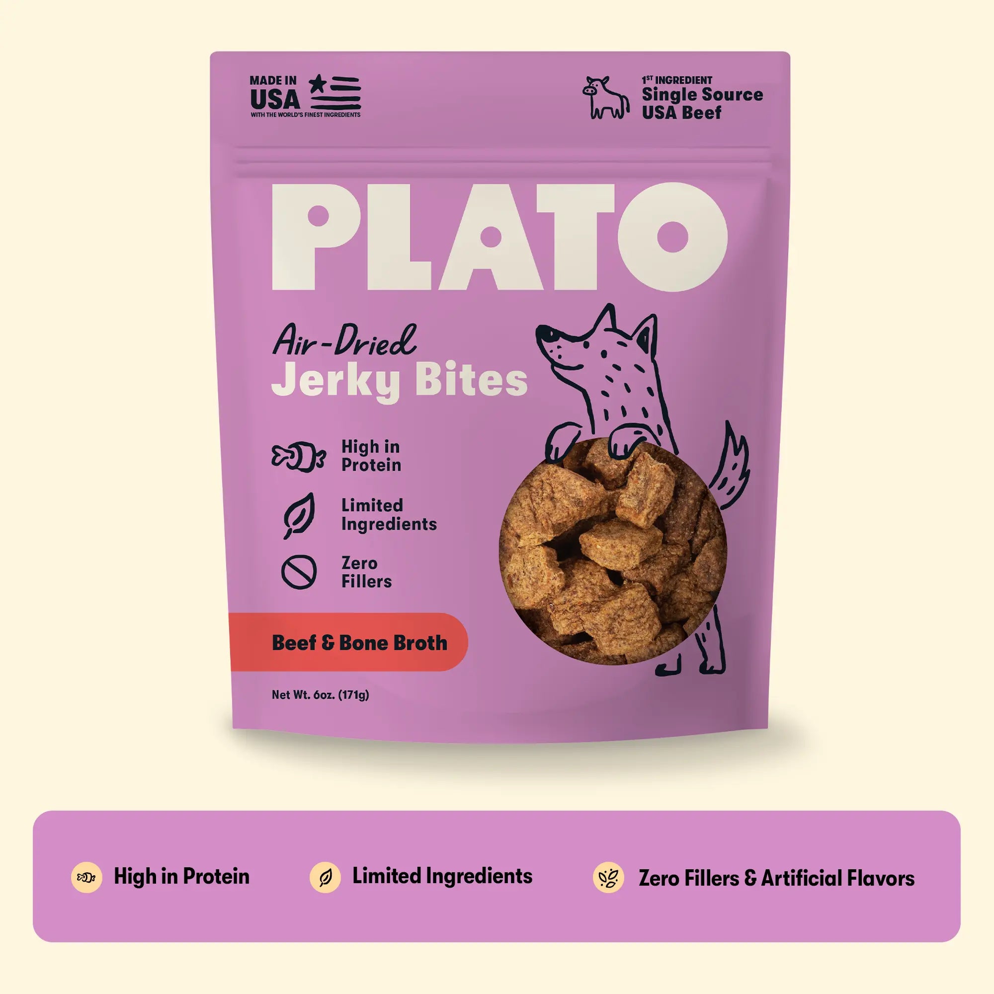 Plato Beef & Bone Broth Jerky Bites