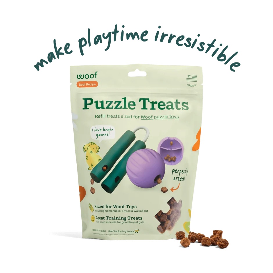 WOOF Puzzle Treats Beef 5oz