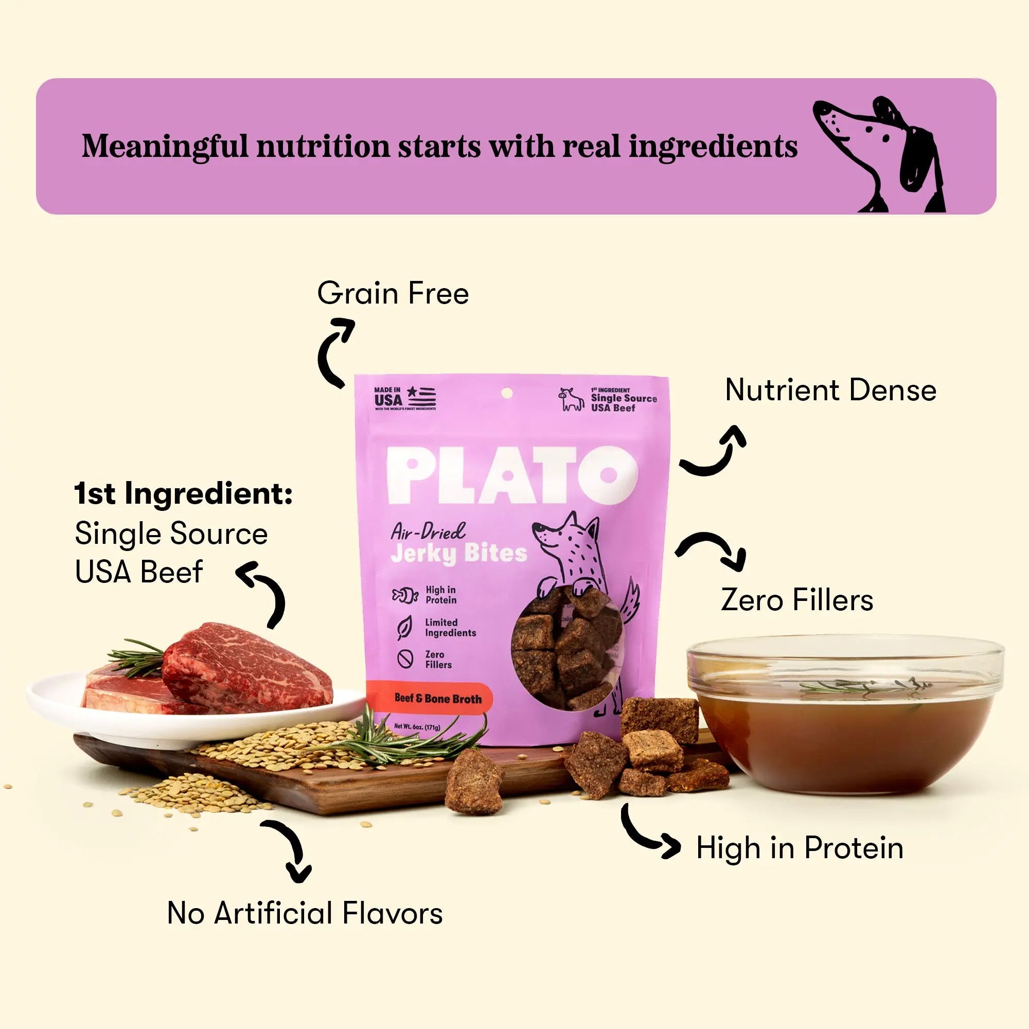 Plato Beef & Bone Broth Jerky Bites