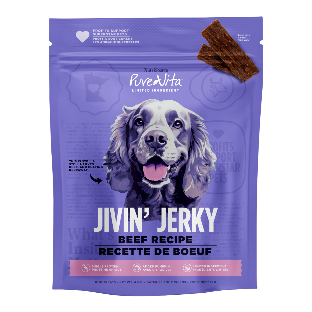 NutriSource Jivin' Jerky Beef Treat 4oz