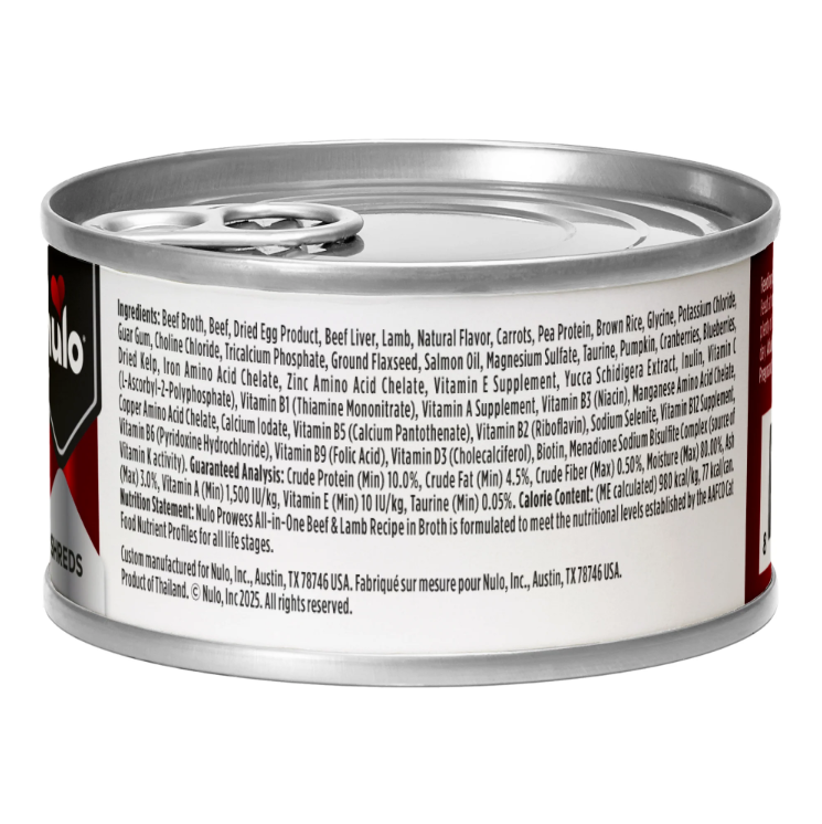 Nulo Prowess All-in-One Essentials Shreds Beef & Lamb Recipe in Broth