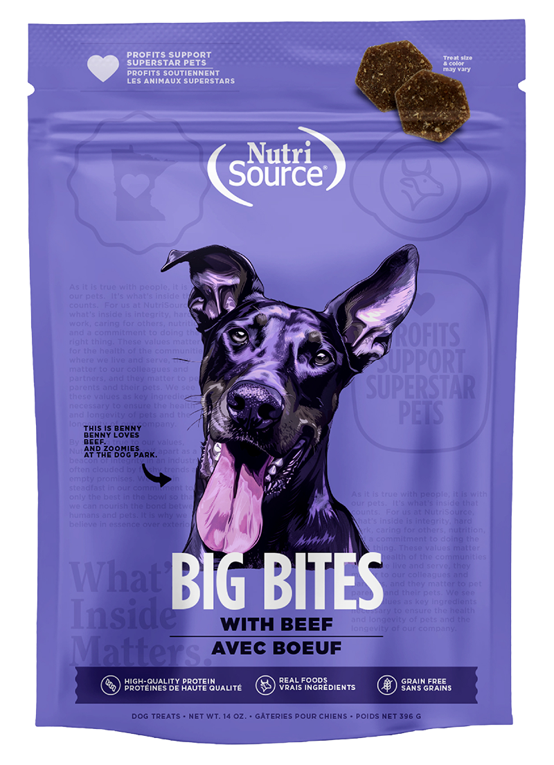 NutriSource Big Bite Beef GF Treat 14oz