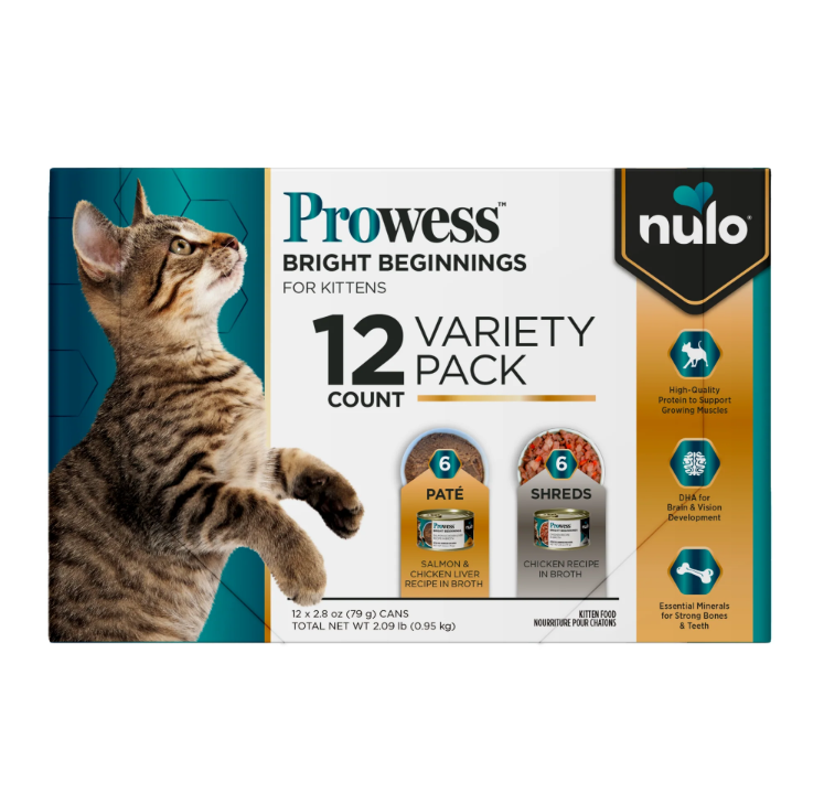 Nulo Prowess Bright Beginnings Variety Pack with Salmon & Chicken for Kittens 12 pack