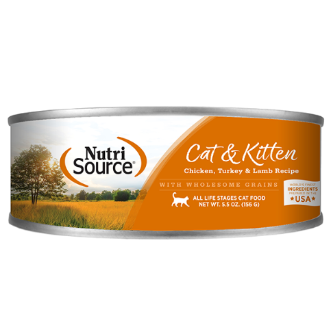 NutriSource Kitten Chicken Turkey Lamb Canned Cat Food 5.5oz