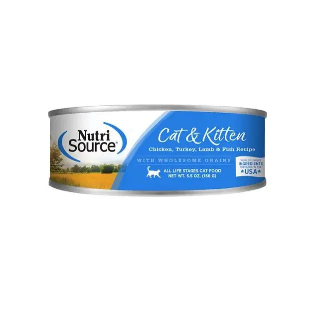 NutriSource Kitten Chicken Turkey Lamb Fish Canned Cat Food 5.5oz