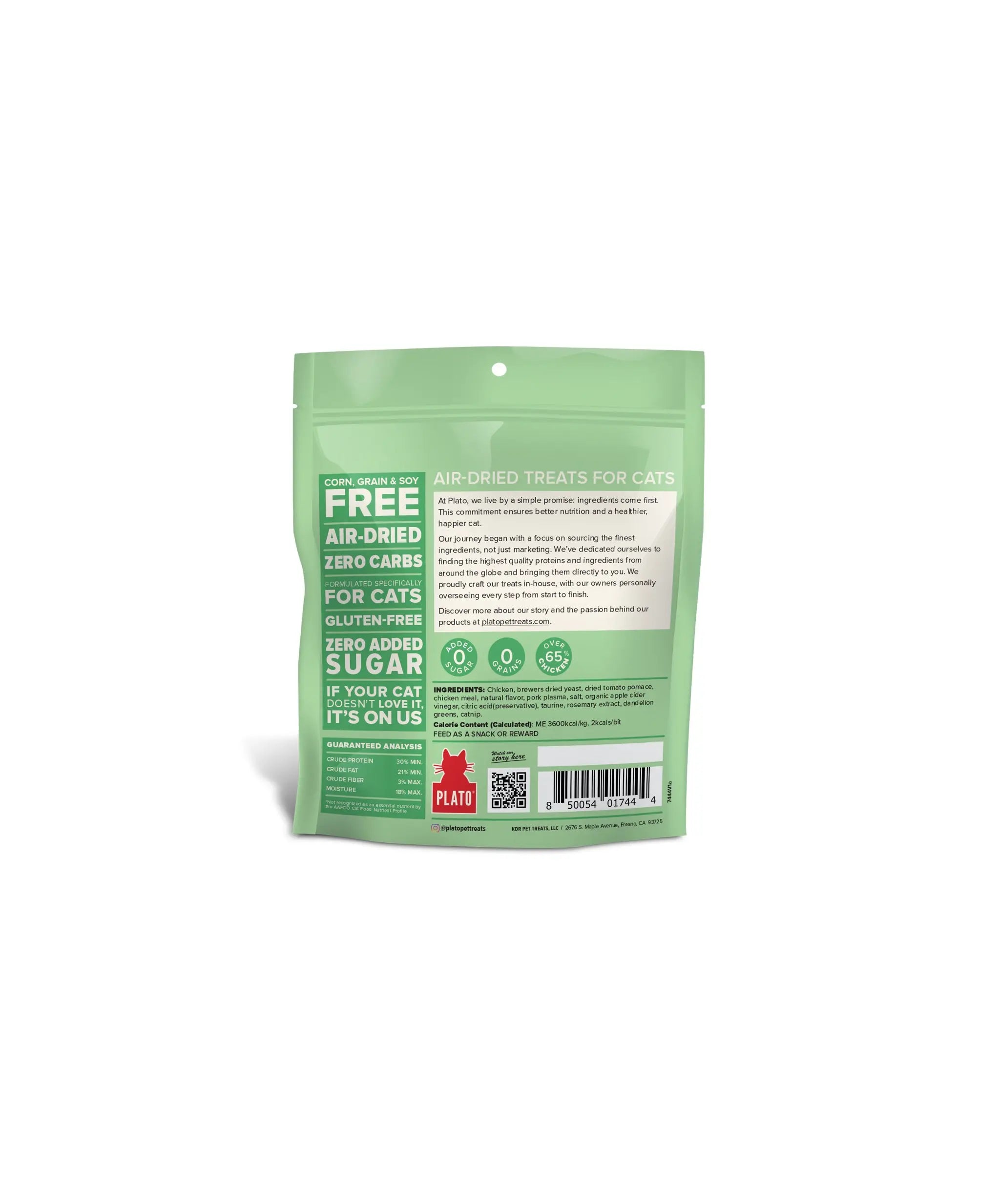 Plato Cat Air Dried Chicken & Catnip Treats