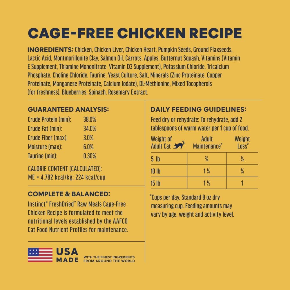 Instinct FreshDried Raw Meals - Chicken Recipe for Cats 25oz