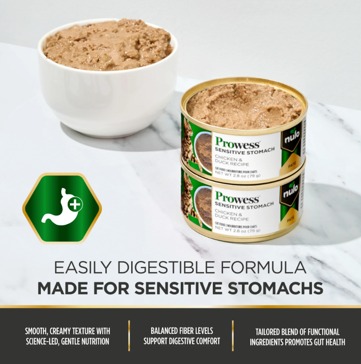 Nulo Prowess Sensitive Stomach Paté Chicken & Duck Recipe for Cats 2.8 oz