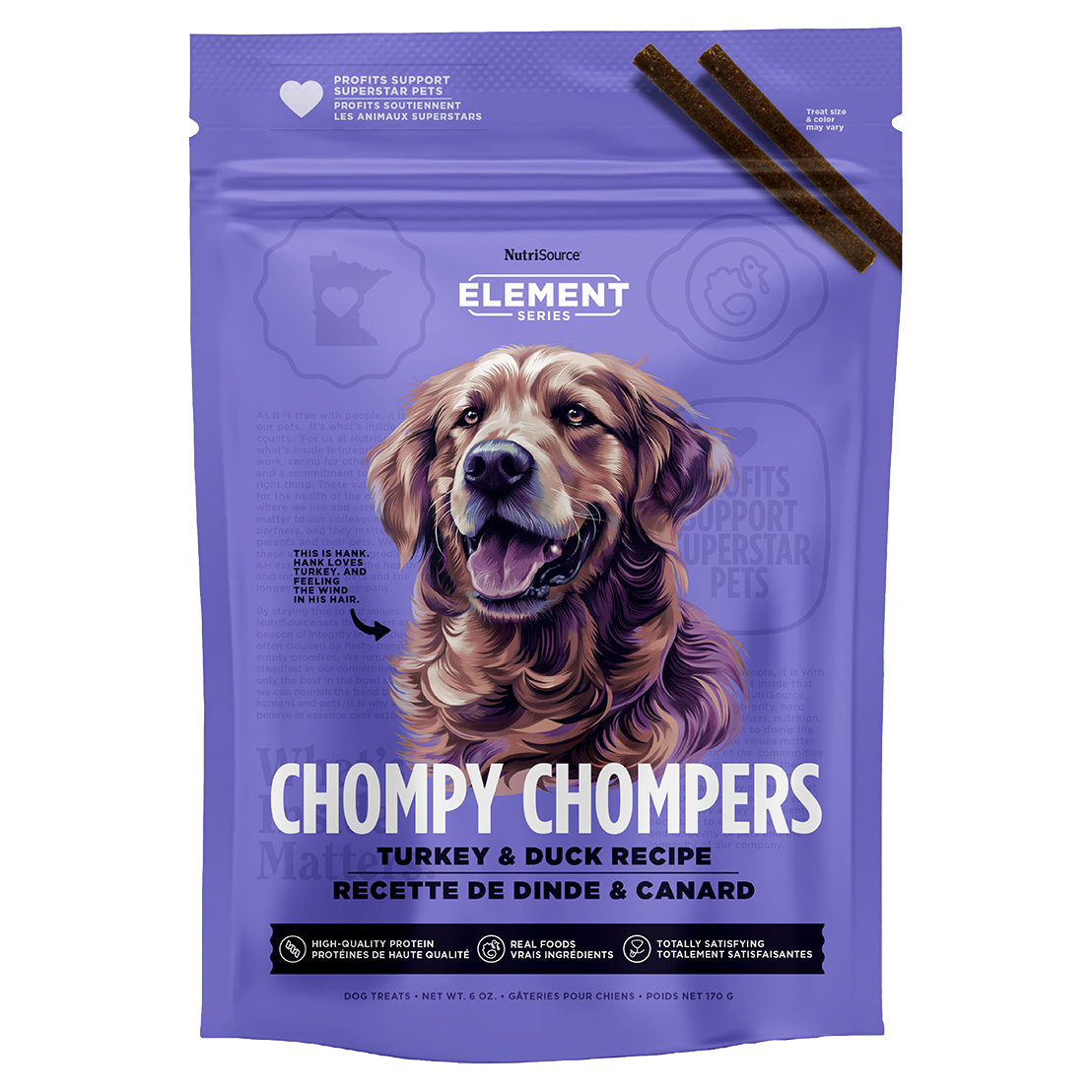 Element Series Chompy Chompers Turkey & Duck Treat 6oz