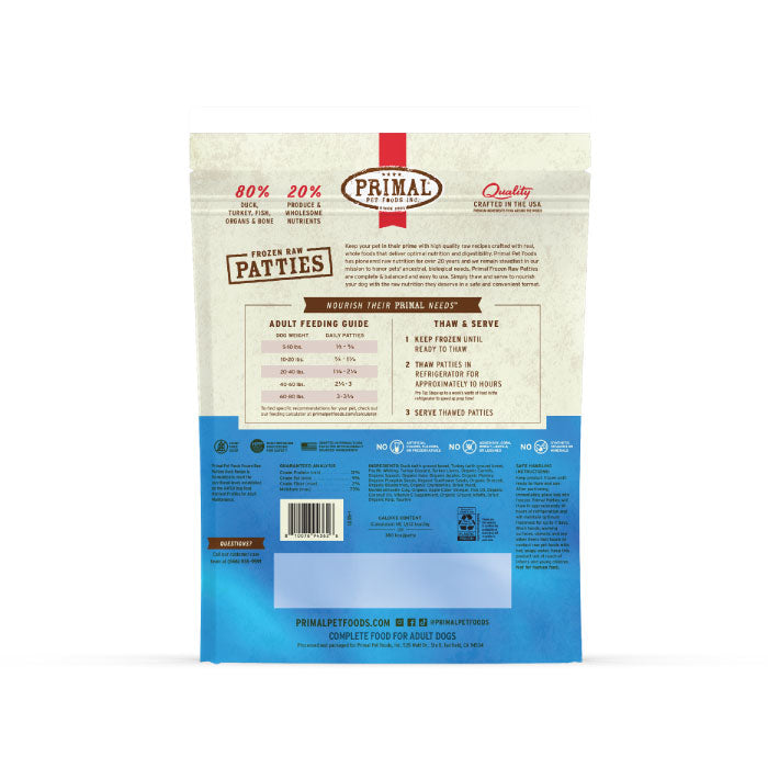 Primal Frozen Duck, Turkey and Fish Formula for Dogs