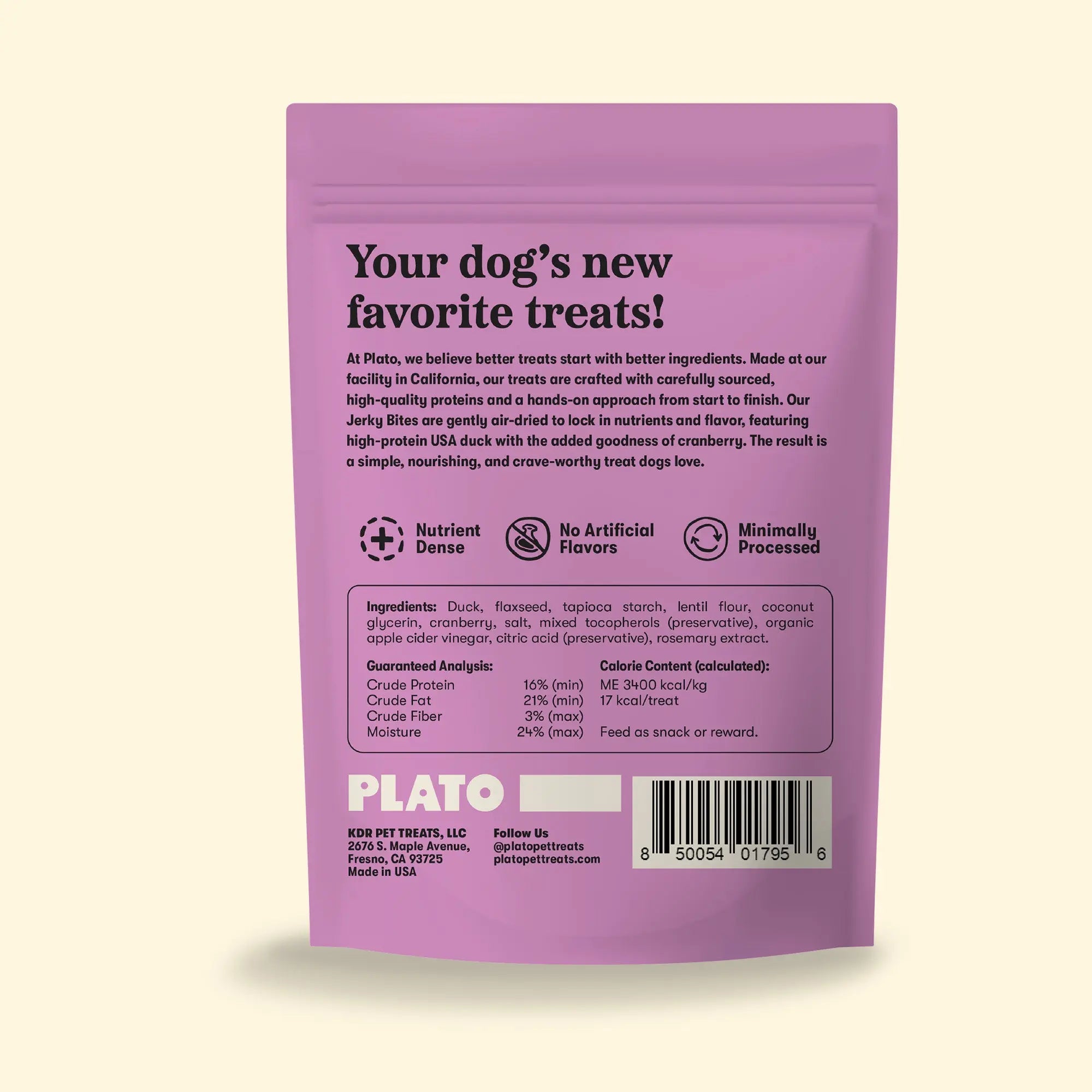 Plato Duck & Cranberry Jerky Bites