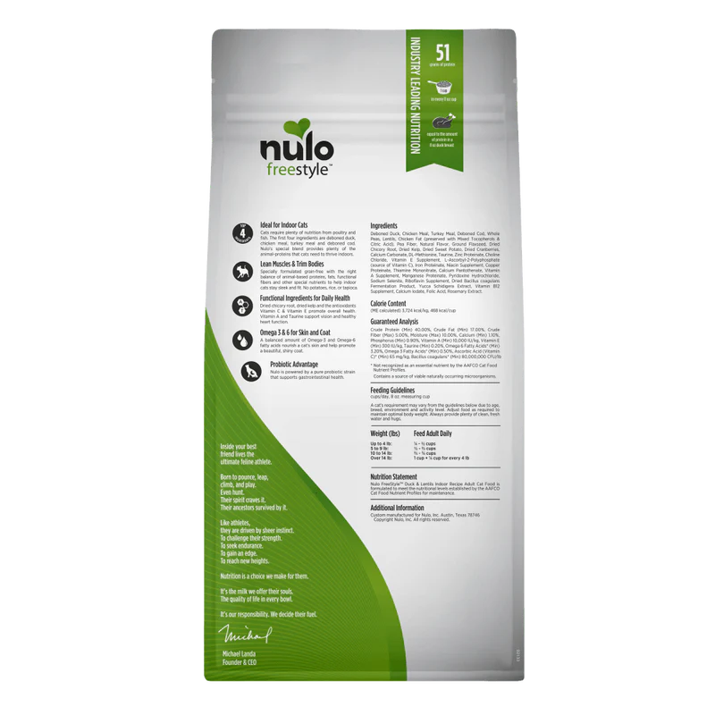Nulo - Freestyle - Cat Grain Free Indoor Cat Duck & Lentils