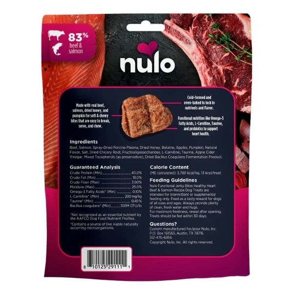 Nulo - Freestyle - Dog Functional Jerky Heart Beef & Salm