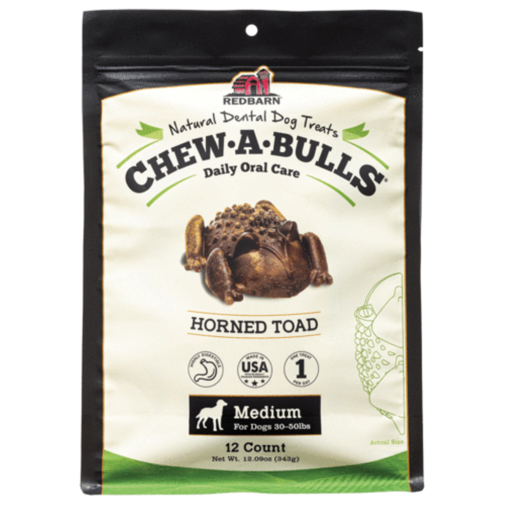 Redbarn - Chew-A-Bulls Toad Medium 12pk