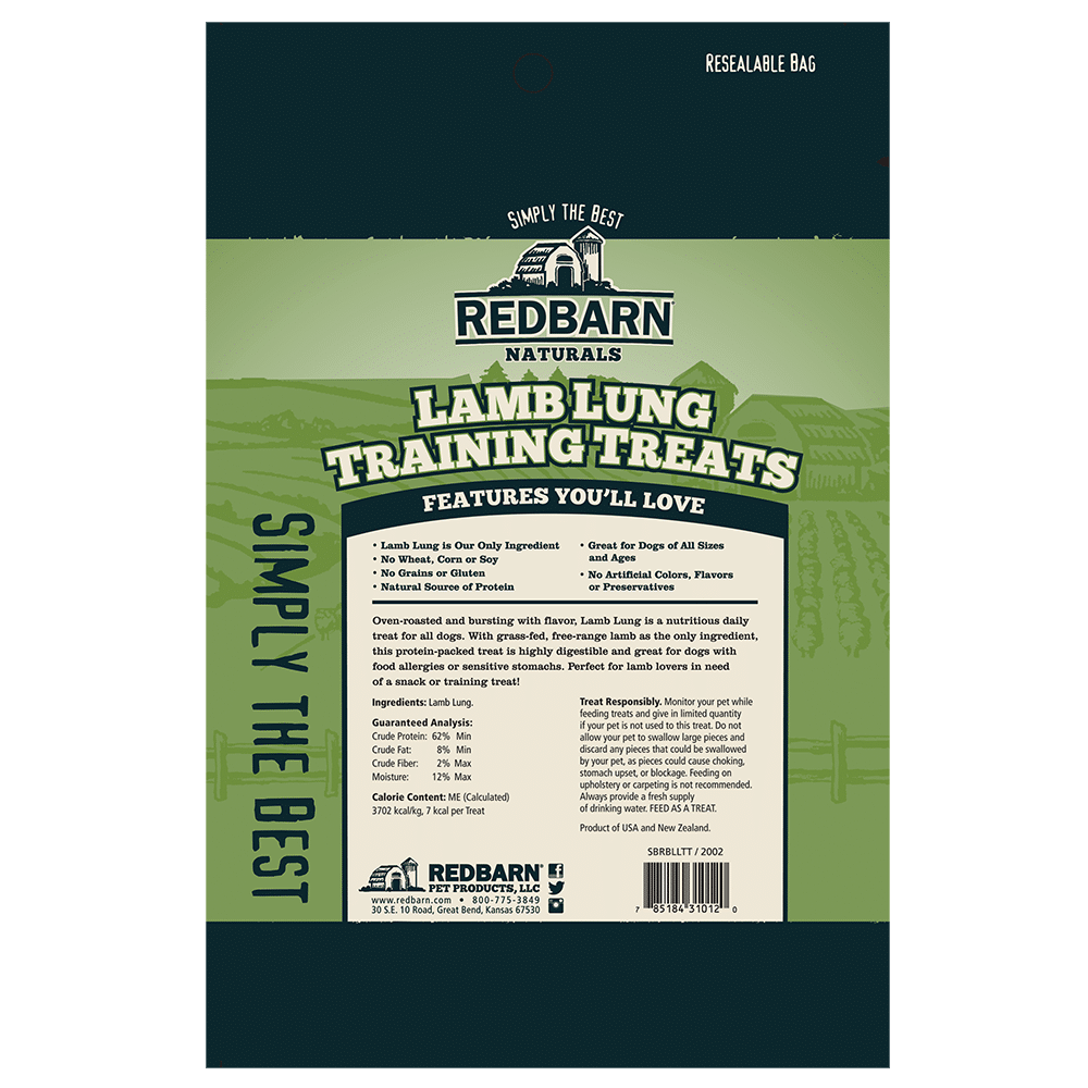 Redbarn Lamb Lung Training Treat, 3-oz