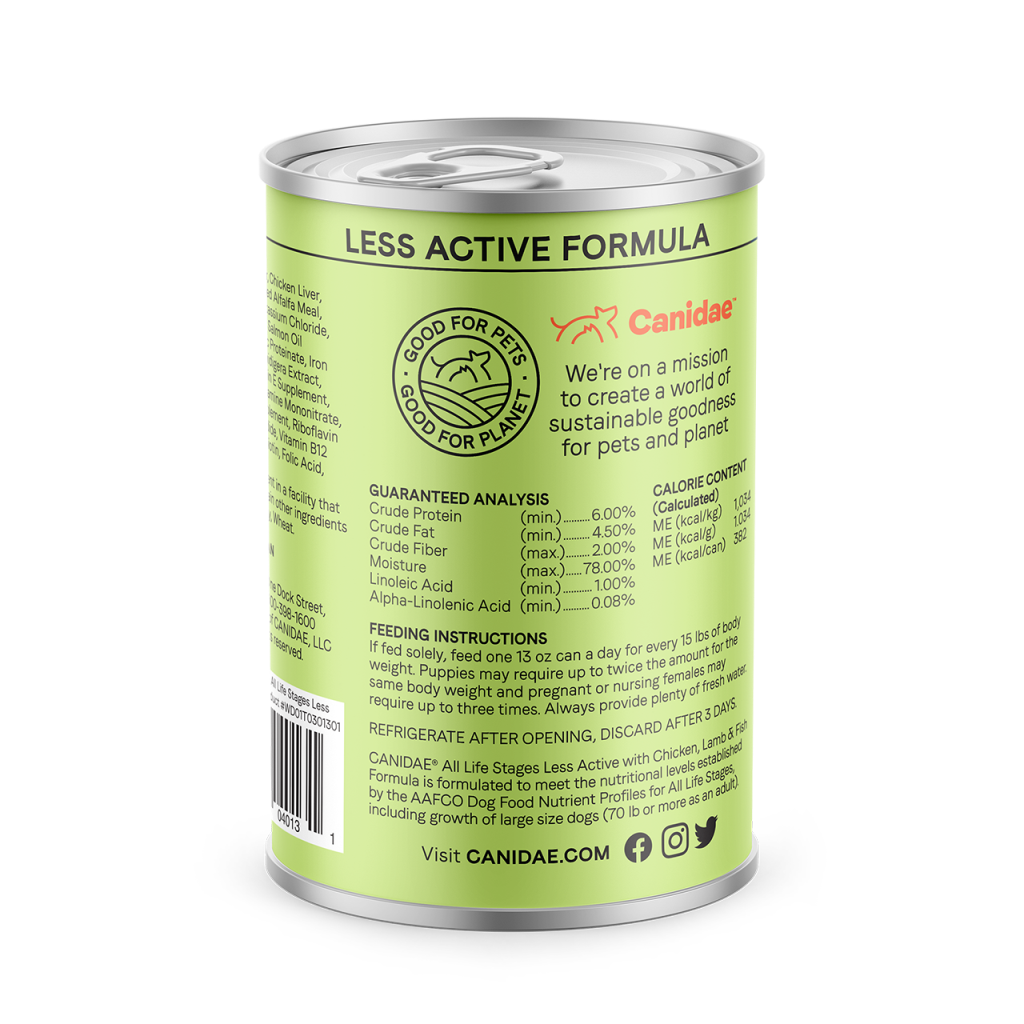 Canidae - All Life Stages - Dog Less Active Chicken, Lamb & Fish