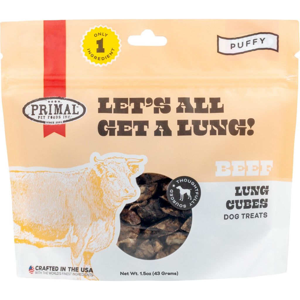 Primal - Dog Treats Let's All Get A Lung Beef 1.5 oz