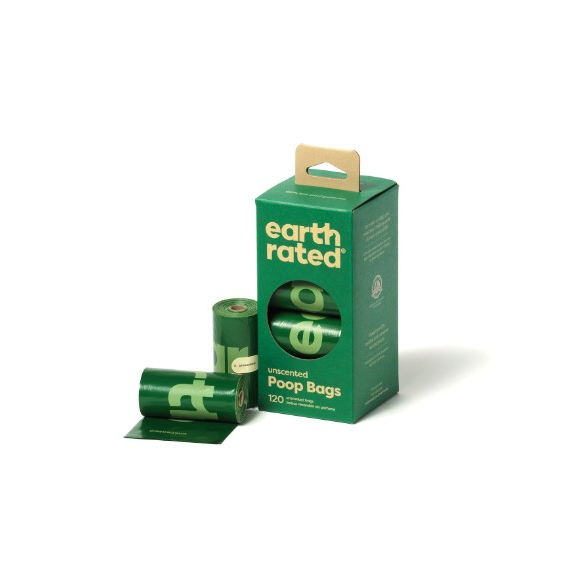 Earth Rated - Poop Bags 8 Rolls - Unscented