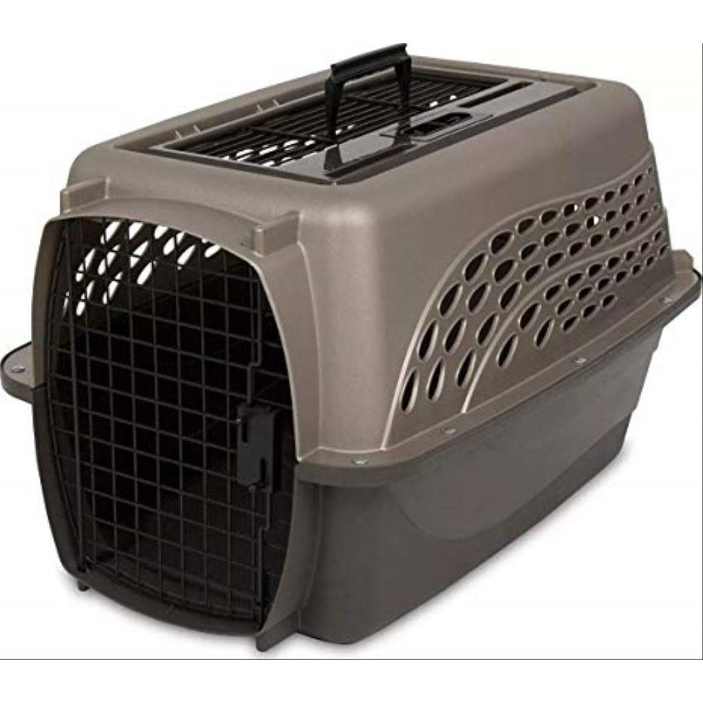Petmate - 2-Door Top Load Kennel Tan & Coffee