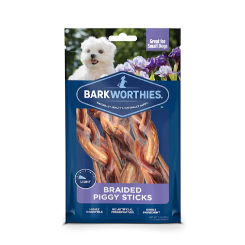 Barkworthies - Braided Pork Pizzle 3pk