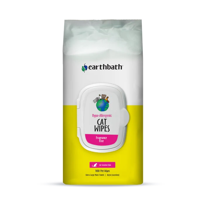 Earthbath - Cat Grooming Wipes Hypo Allergenic 100Ct