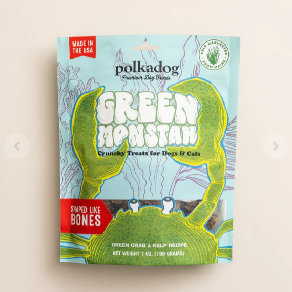 Polkadog Pouch - Green Monstah Bone