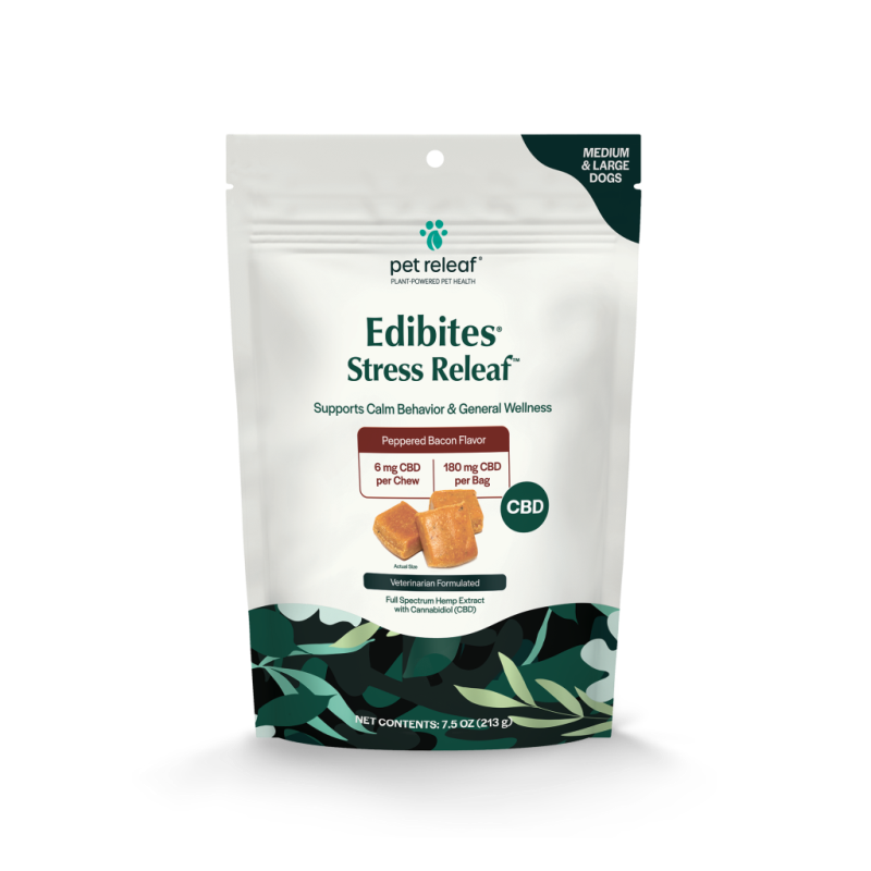 Pet Releaf - Edibites Stress  Releaf Pepper Bacn - Lg
