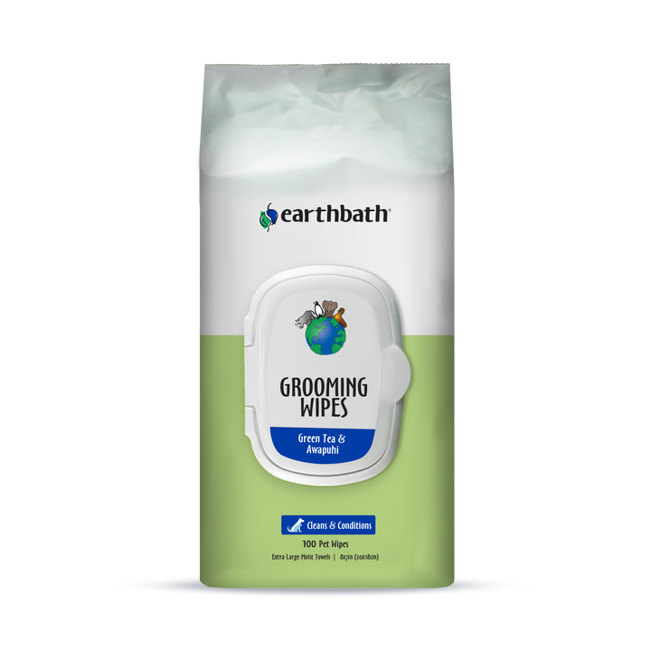 Earthbath - Dog Grooming Wipes Green Tea Leaf 100Ct