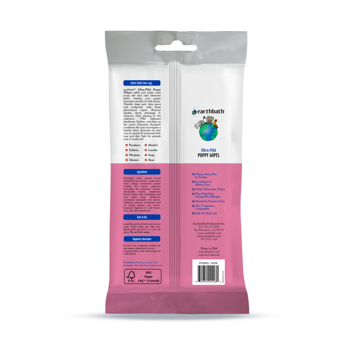 Earthbath - Puppy Grooming Wipes 100Ct