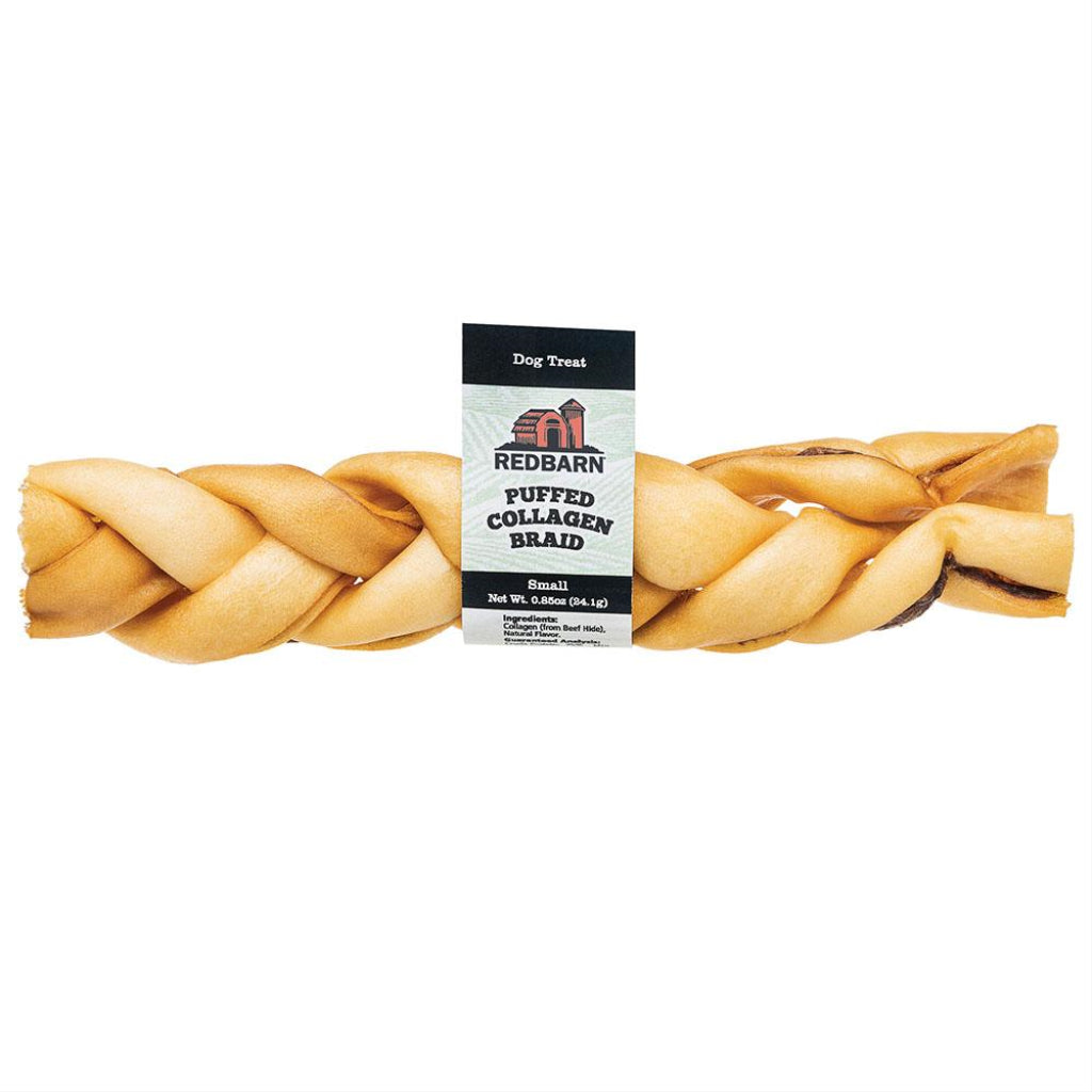 Redbarn Puffed Collagen Braid Dog Treat, 6-in