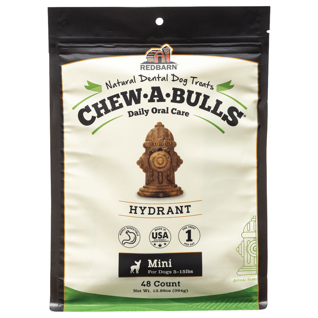 Redbarn Chew-A-Bulls Hydrant Dog Treats, Mini, 48-count