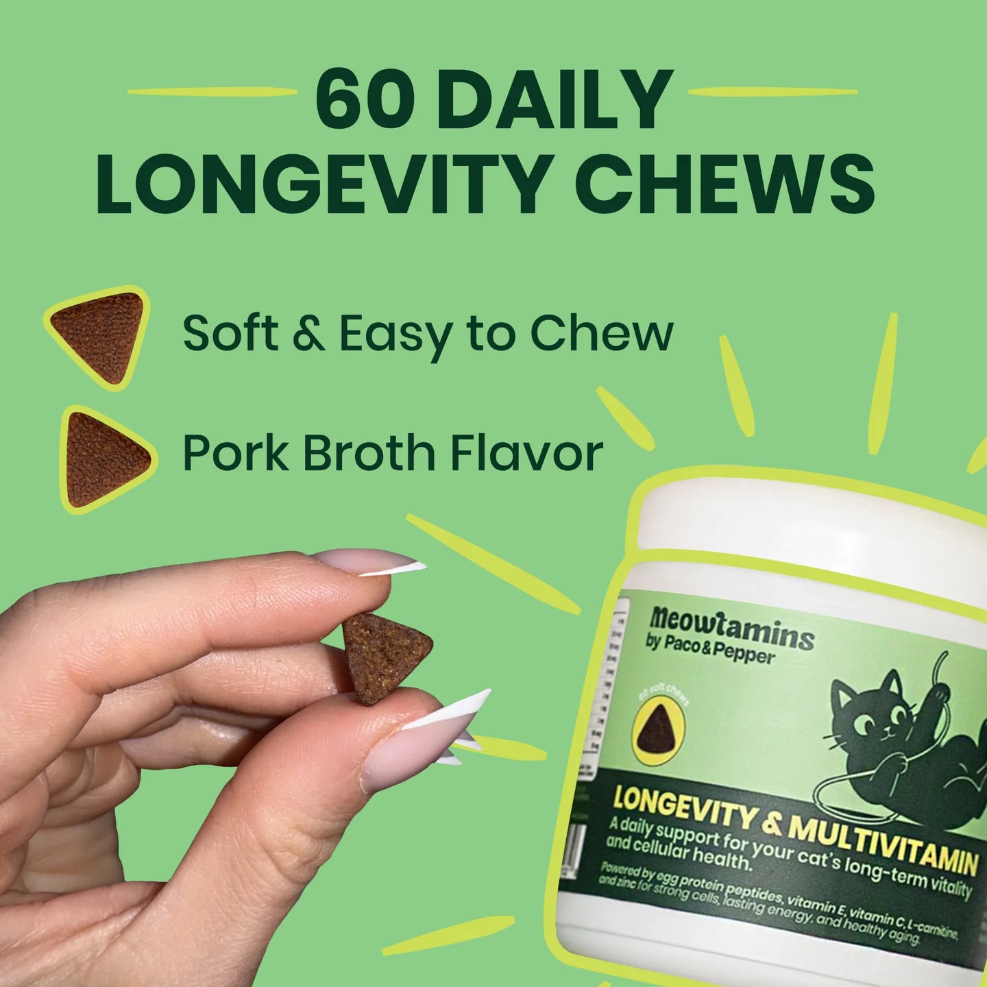 MEOWTAMINS Longevity Soft Chew 60CT For Cats