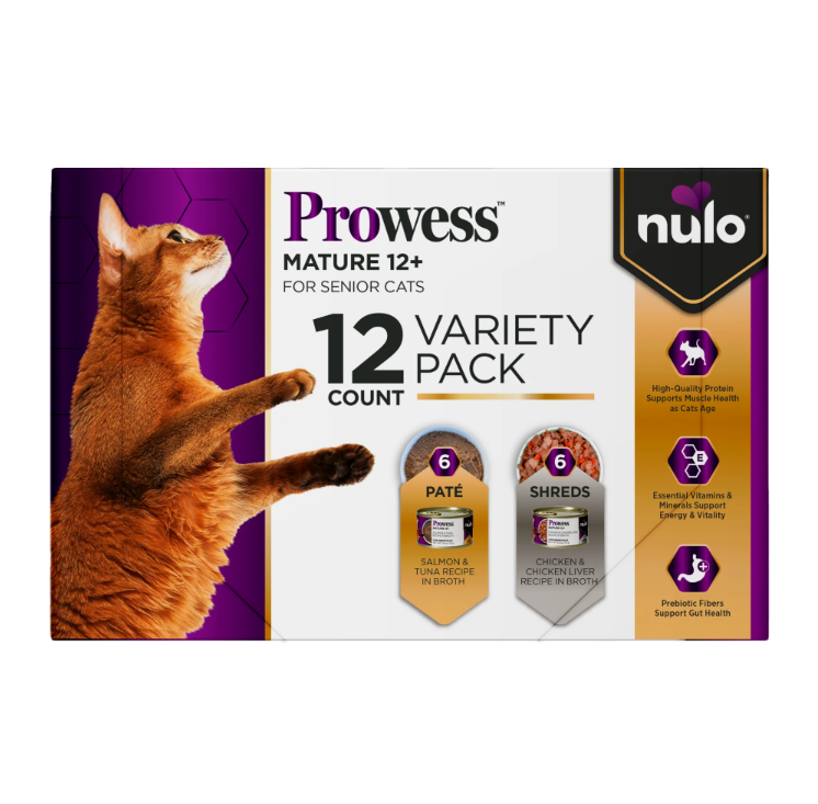 Nulo Prowess Mature 12+ Variety Pack with Salmon & Chicken for Cats 12 pack