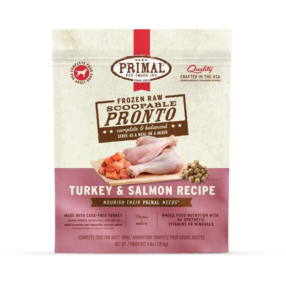 Primal Frozen Nuggets - Turkey and Salmon Recipe 4lb Pronto
