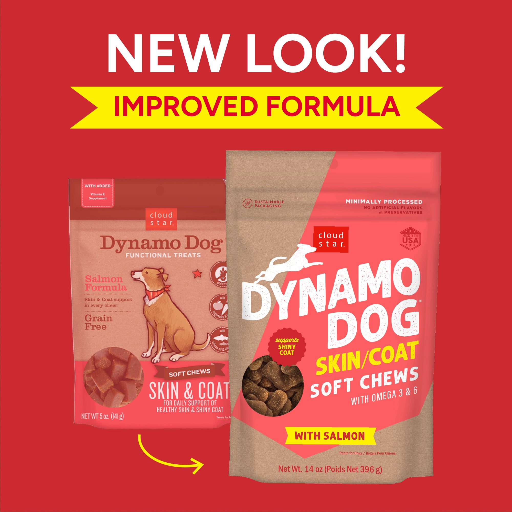 Dynamo Dog - Dog Skin & Coat Salmon