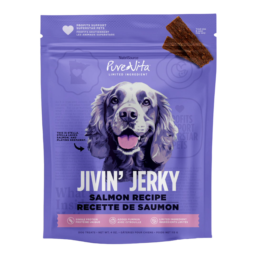 NutriSource Jivin' Jerky Salmon Treat 4oz