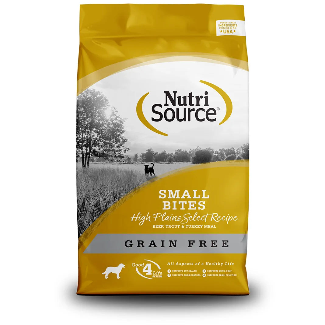 NutriSource High Plains Select Small Bites Grain-Free Dry Dog Food 4lb