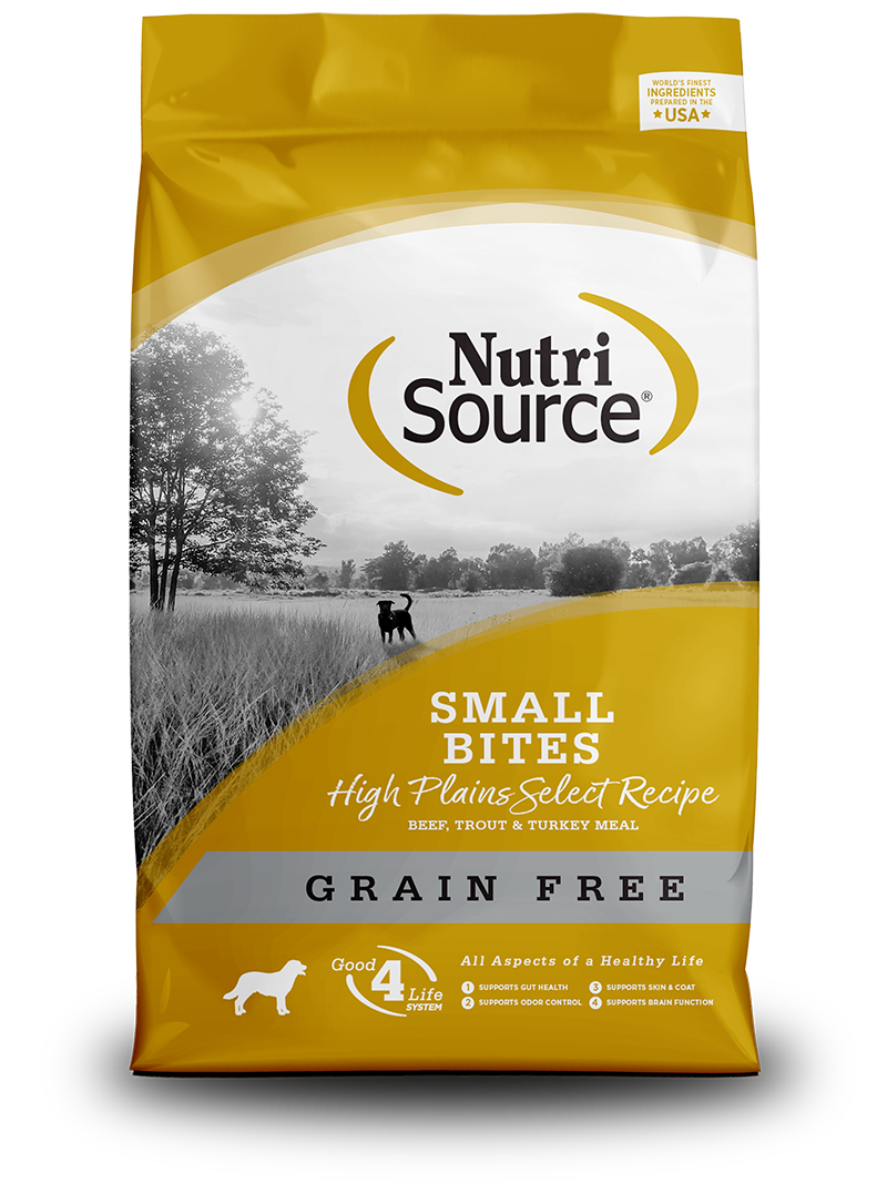 NutriSource High Plains Select Small Bites Grain-Free Dry Dog Food 4lb